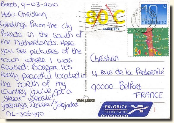 A postcard from Breda (Desiree) [back of the postcard]