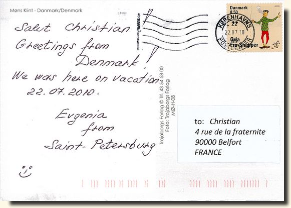 A postcard from Korenhavns (Evgenia) [back of the postcard]