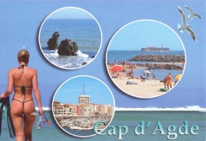 Une carte postale du Cap d'Agde (Mes 2 blondes)