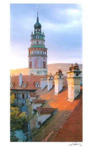 A postpostcard from Český Krumlov (Faustine, Ninon, Léonie, Céline and Laurent)